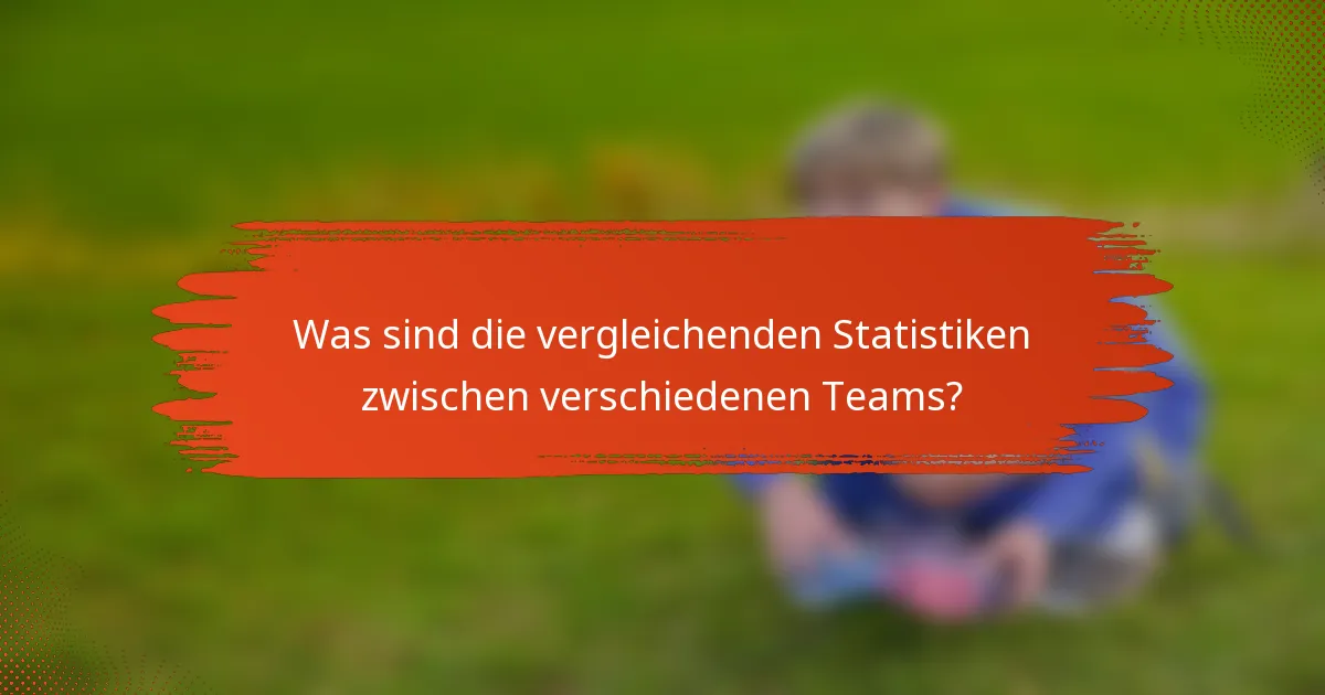 Was sind die vergleichenden Statistiken zwischen verschiedenen Teams?