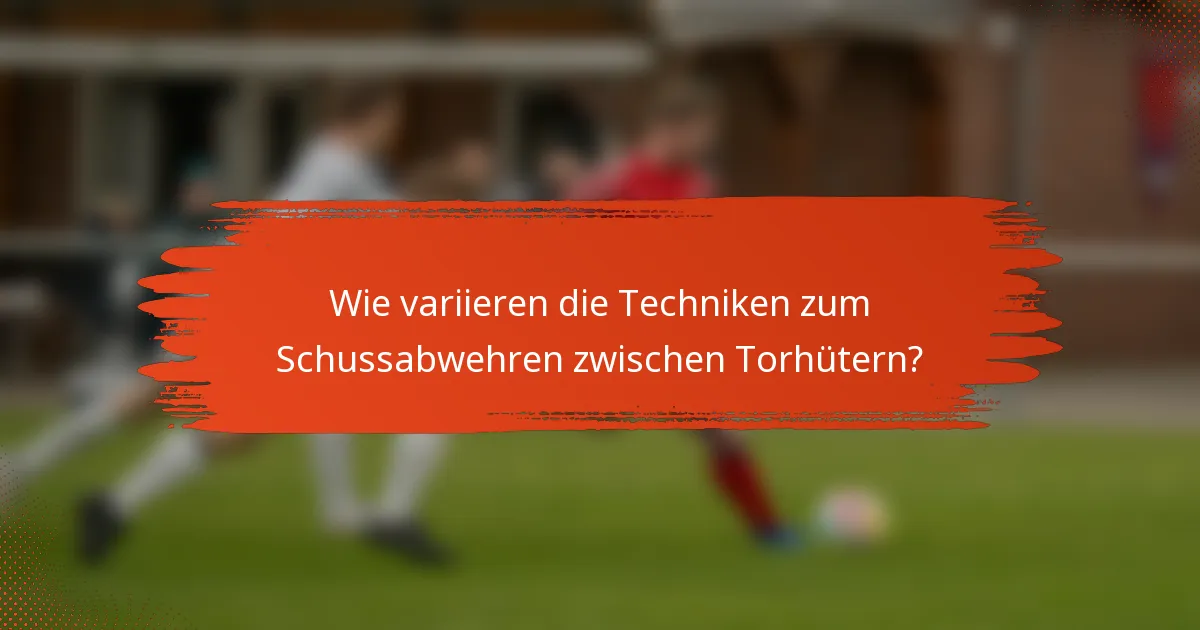 Wie variieren die Techniken zum Schussabwehren zwischen Torhütern?